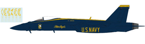 F/A-18E Blue Angels, US Navy, 2021 (mit Decals No.1 bis No.6)  (ca. Mai lieferbar)